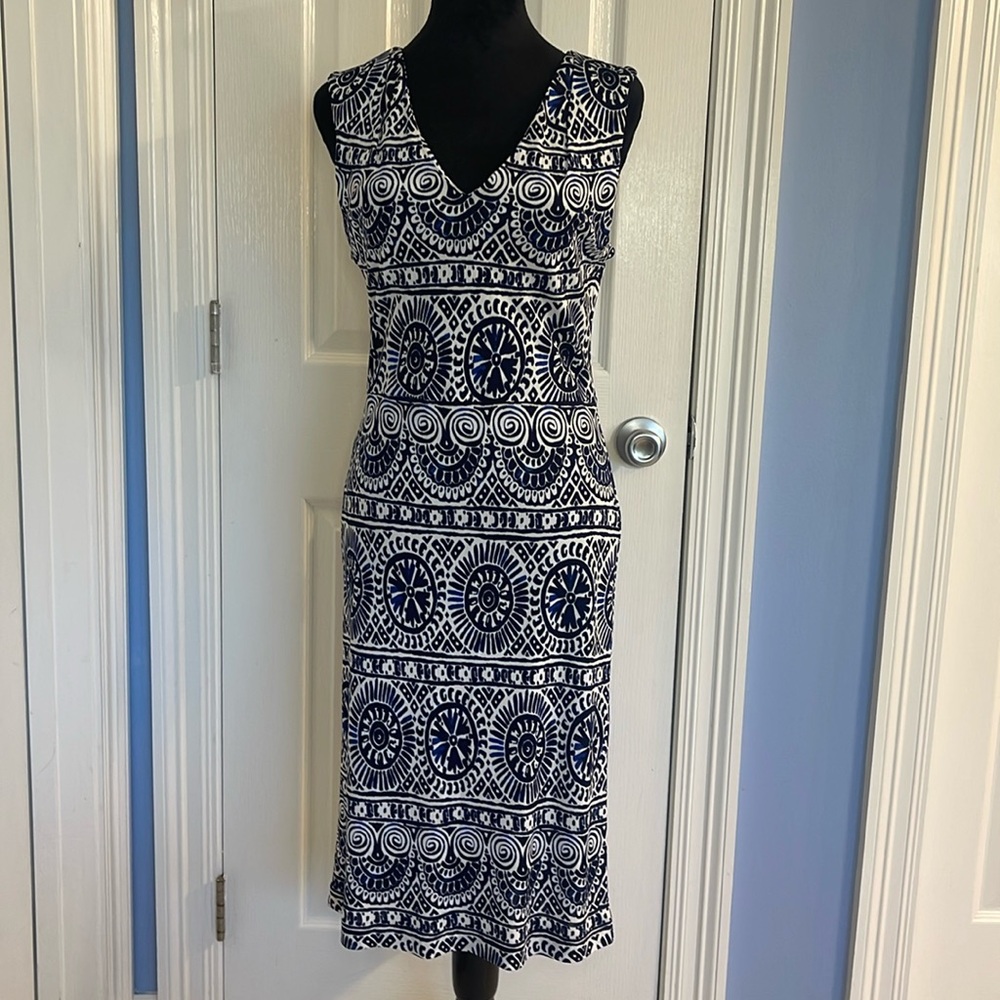 EUC Tory Burch Blue/White Dress - Sz Med